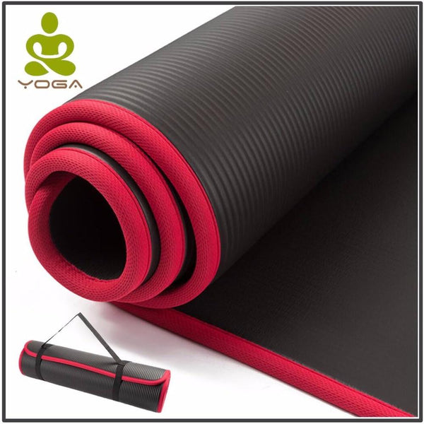 10MM Extra Thick 183cmX61cm High Quality NRB Non-slip Yoga Mats For Fitness Tasteless Pilates Gym Exercise Pads with Bandages JadeMoghul Inc. 