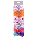 10pcs/set 2.75" Handmade Print Unicorn Rainbow Hair Bows With Clips For Kids Girls Hairgrips Headwear Hair Accessories AExp