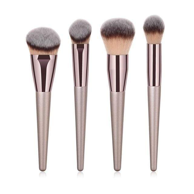 10pcs/set Champagne makeup brushes set for cosmetic foundation powder blush eyeshadow kabuki blending make up brush beauty tool AExp
