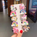 10PCS/Set New Girls Cute Cartoon Ice Cream Unicorn Hair Clips Kids Lovely Hairpins Headband Barrettes Fashion Hair Accessories AExp
