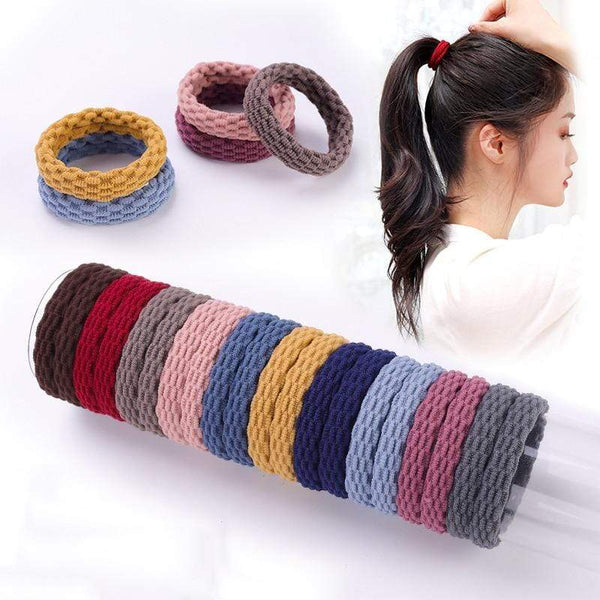 10PCS Women Girls Simple Basic Elastic Hair Bands Ties Scrunchie Ponytail Holder Rubber Bands Fashion Headband Hair Accessories AExp