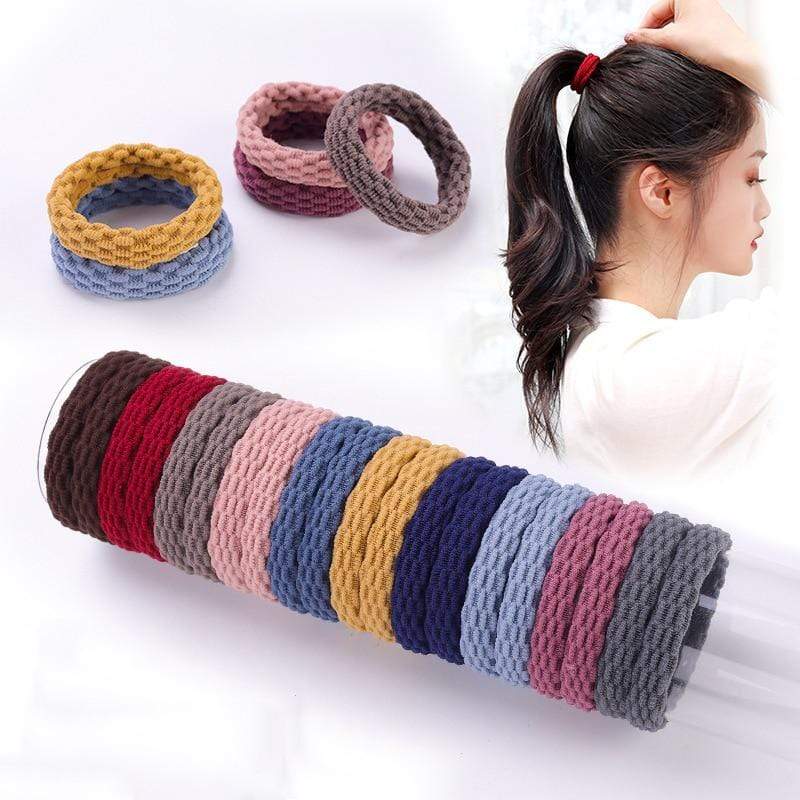10PCS Women Girls Simple Basic Elastic Hair Bands Ties Scrunchie Ponytail Holder Rubber Bands Fashion Headband Hair Accessories AExp