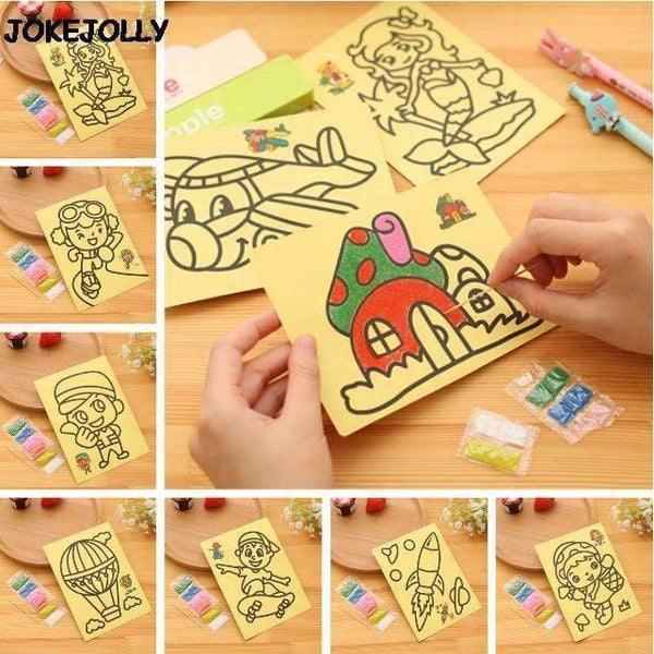 10pcs/lot Children Kids Drawing Toys Sand Painting Pictures Kid DIY Crafts Education Toy for boys and girls GYH-S Asian Size for girl-JadeMoghul Inc.