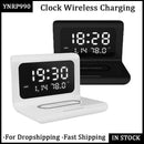 10W Qi Wireless Charger Wireless Charging Pad Thermometer Calendar Clock Fast Charge Cargador Inalambrico For Iphone Samsung AExp