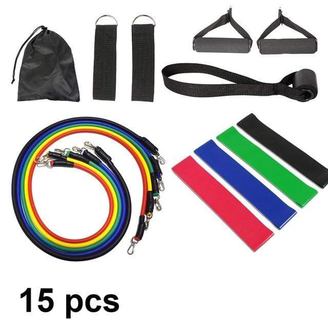 11 Pcs Resistance Bands Set Fitness Bands Resistance Gym Equipment Exercise Bands Pull Rope Fitness Elastic Training Expander AExp