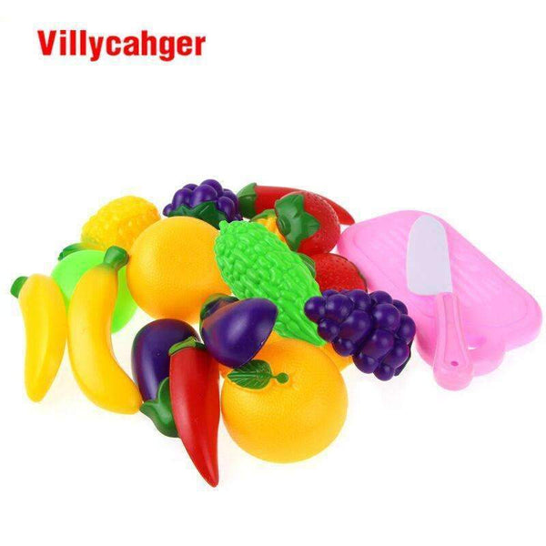 11 PCS / Set Plastic Kitchen Pretend Play Food Fruit Vegetable Cutting Toy For kid Educational Toy Play house toy--JadeMoghul Inc.