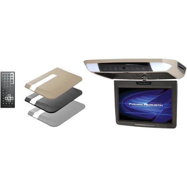 11.2" Ceiling-Mount Swivel DVD Entertainment System with IR & FM Transmitters & 3 Interchangeable Skins-Overhead & Headrest with DVD-JadeMoghul Inc.