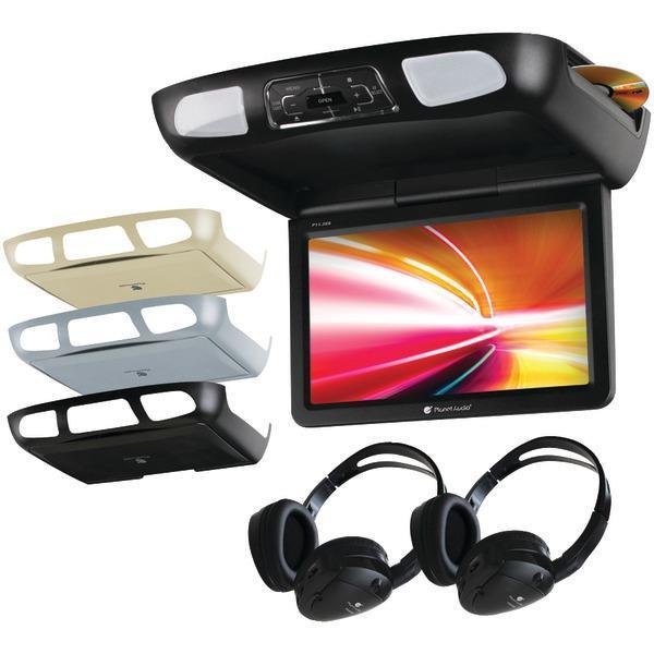 11.2" Ceiling-Mount TFT DVD Player with Built-in IR Transmitter, FM Modulator & 3 Color Housings-Overhead & Headrest with DVD-JadeMoghul Inc.