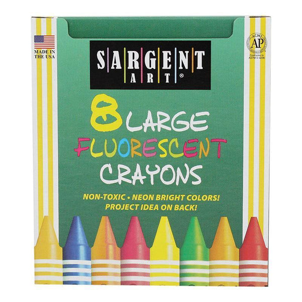 (12 BX) CRAYONS FLUORESCENT LARGE 8-Arts & Crafts-JadeMoghul Inc.