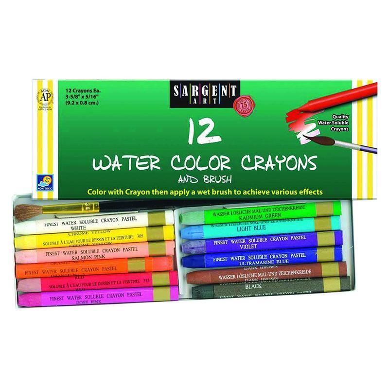 12 CT WATERCOLOR CRAYON-Arts & Crafts-JadeMoghul Inc.