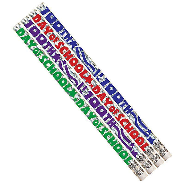 (12 DZ) 100TH DAY OF SCHOOL PENCILS-Supplies-JadeMoghul Inc.