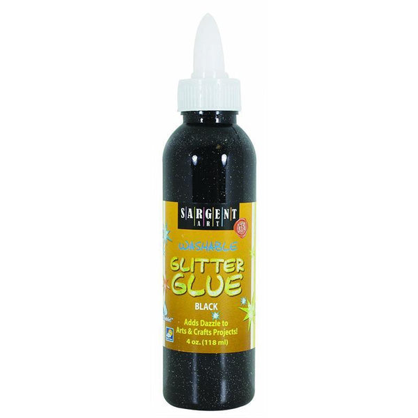 (12 EA) 4OZ GLITTER GLUE BLACK-Arts & Crafts-JadeMoghul Inc.