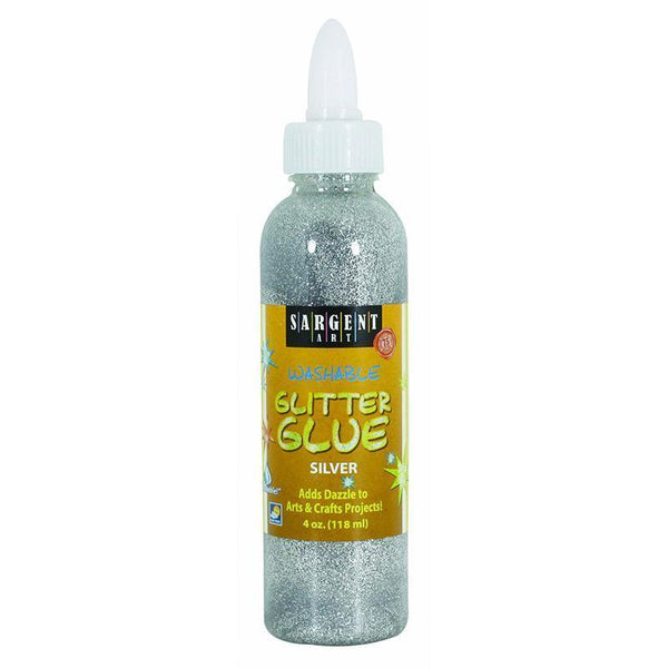 (12 EA) 4OZ GLITTER GLUE SILVER-Arts & Crafts-JadeMoghul Inc.