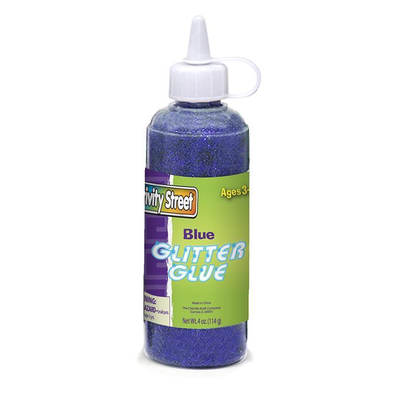 (12 EA) GLITTER GLUE BLUE 4 OZ-Arts & Crafts-JadeMoghul Inc.