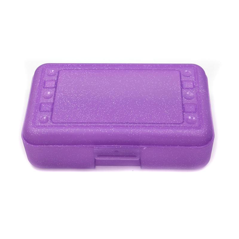 (12 EA) PENCIL BOX PURPLE SPARKLE-Arts & Crafts-JadeMoghul Inc.