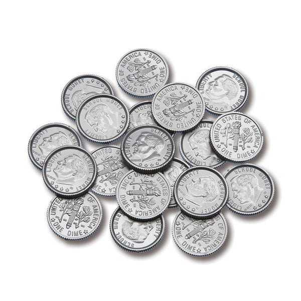 (12 EA) PLASTIC COINS 100 DIMES-Toys & Games-JadeMoghul Inc.