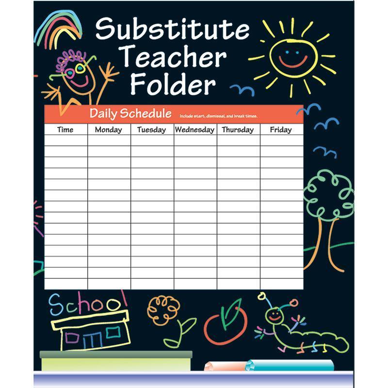 (12 EA) SUBSTITUTE FOLDER ELEM-Learning Materials-JadeMoghul Inc.