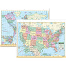 (12 Ea) Us & World Notebook Map-Learning Materials-JadeMoghul Inc.