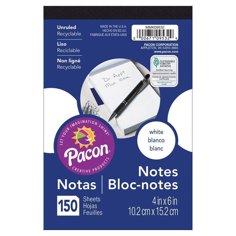 (12 EA) WHITE NOTE PADS 4X6-Arts & Crafts-JadeMoghul Inc.