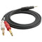 12-Gauge Dual 1/4" Males to 3.5mm Stereo Male Y-Cable, 6ft-Cables, Connectors & Accessories-JadeMoghul Inc.