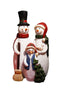 12 Inch Snowman Family Statue-Decorative Objects and Figurines-Multi-Cement-Stone-JadeMoghul Inc.