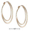12 KARAT GOLD FILLED 25MM FLAT BOTTOM DOUBLE HOOP EARRINGS-Silver Earrings-JadeMoghul Inc.