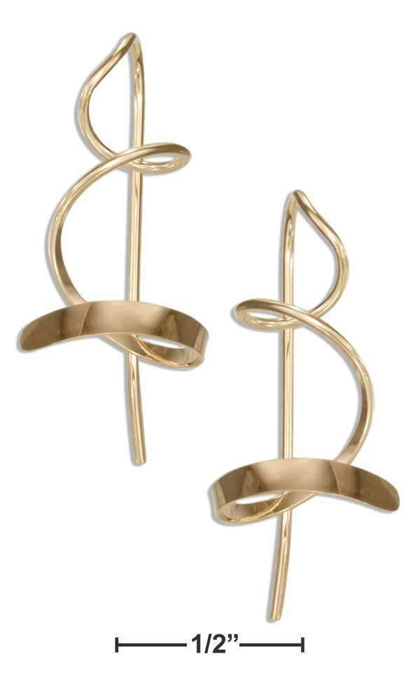 12 Karat Gold Filled Medium Corkscrew Ear Wire Spoon Earrings-Silver Earrings-JadeMoghul Inc.