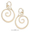 12 Karat Gold Filled Round Curly Spiral Dangle Earrings-Silver Earrings-JadeMoghul Inc.