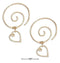 12 Karat Gold Filled Spiral Ear Threader Wire Hoop With Heart Earrings-Silver Earrings-JadeMoghul Inc.