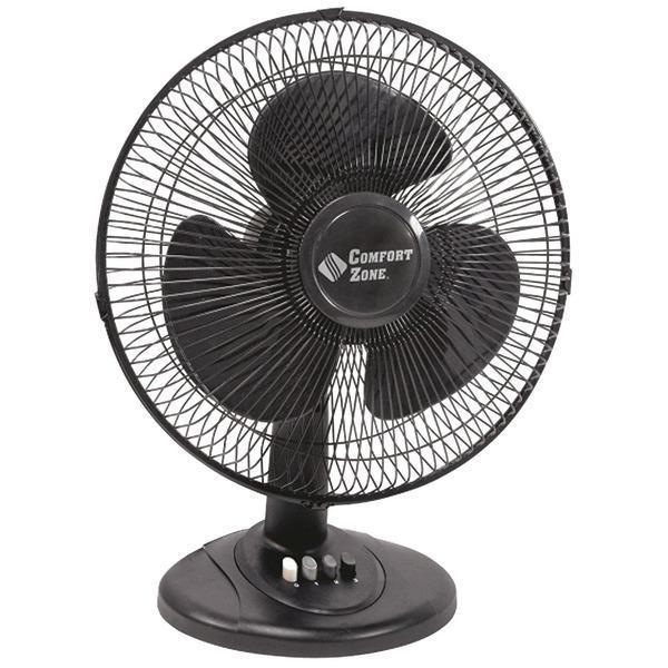 12" Oscillating Table Fan (Black)-Home Appliance-JadeMoghul Inc.