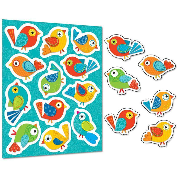 (12 PK) BOHO BIRDS SHAPE STICKERS-Learning Materials-JadeMoghul Inc.