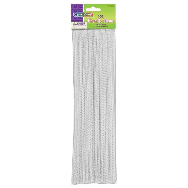 (12 PK) CHENILLE STEMS WHITE 12IN-Arts & Crafts-JadeMoghul Inc.