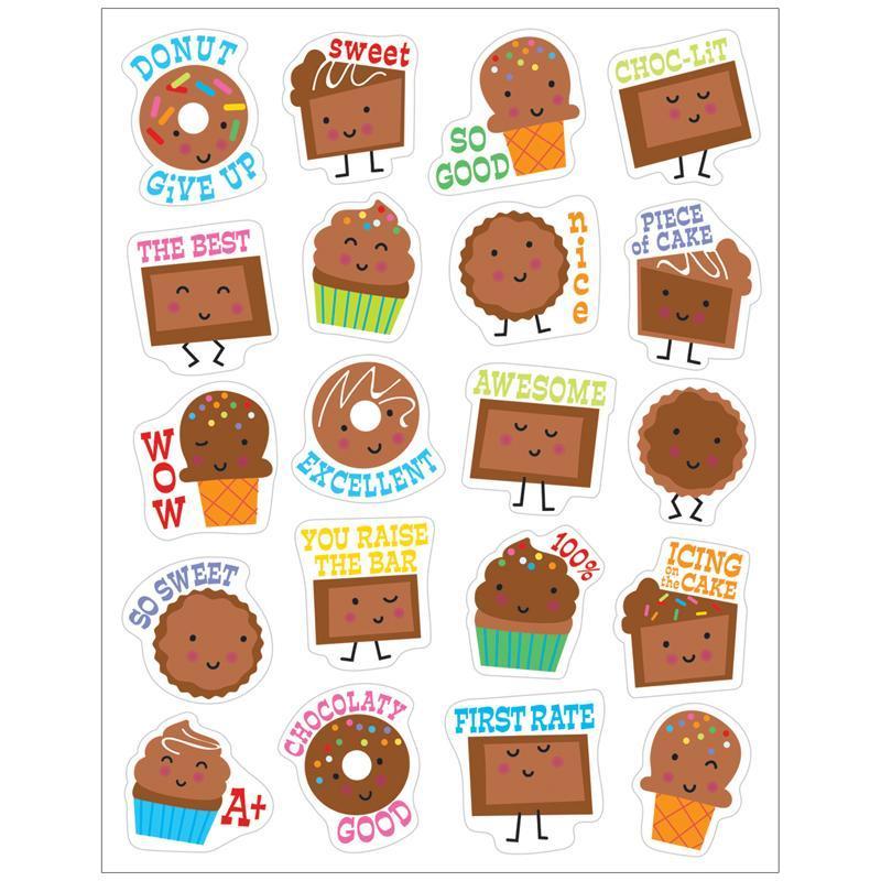 (12 PK) CHOCOLATE STICKERS SCENTED-Learning Materials-JadeMoghul Inc.