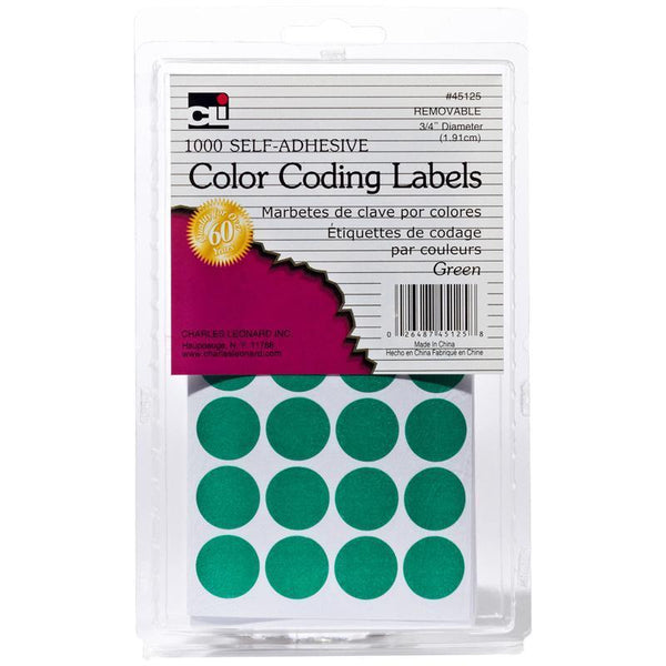 (12 PK) COLOR CODING LABELS GREEN-Supplies-JadeMoghul Inc.