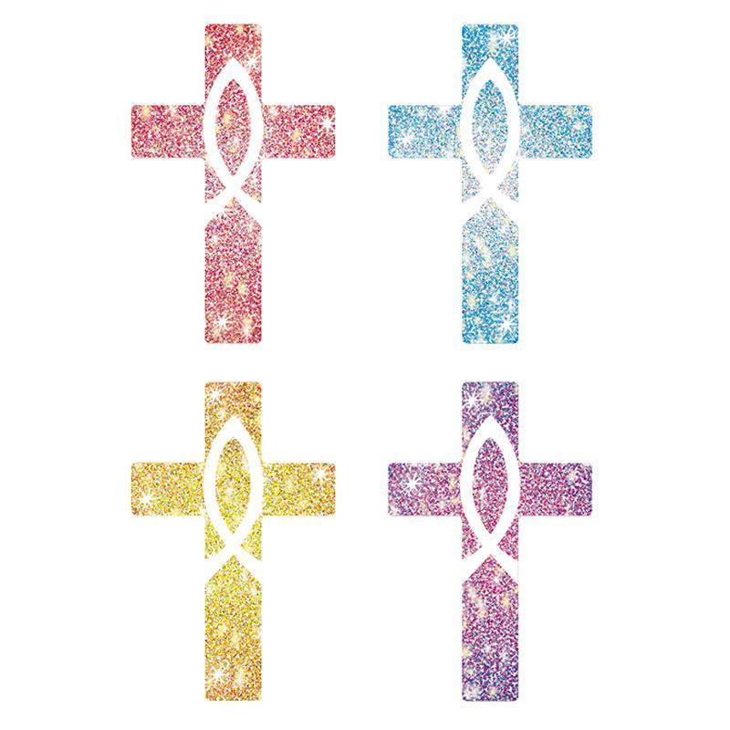 (12 PK) DAZZLE STICKERS CROSSES-Learning Materials-JadeMoghul Inc.