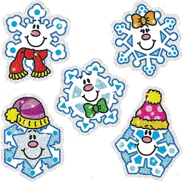 (12 PK) DAZZLE STICKERS SNOWFLAKES-Learning Materials-JadeMoghul Inc.