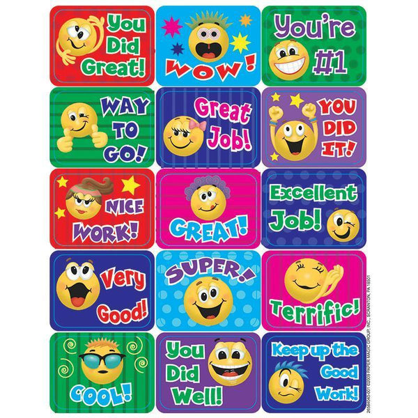 (12 PK) EMOTICONS SUCCESS STICKERS-Learning Materials-JadeMoghul Inc.