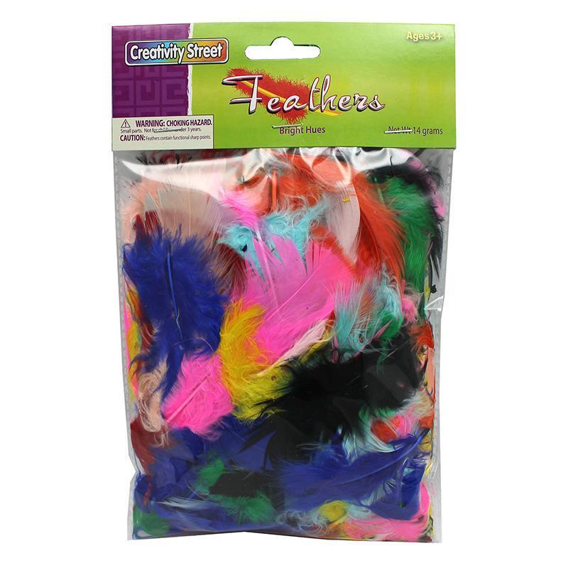 (12 PK) FEATHERS BRIGHT HUES-Arts & Crafts-JadeMoghul Inc.