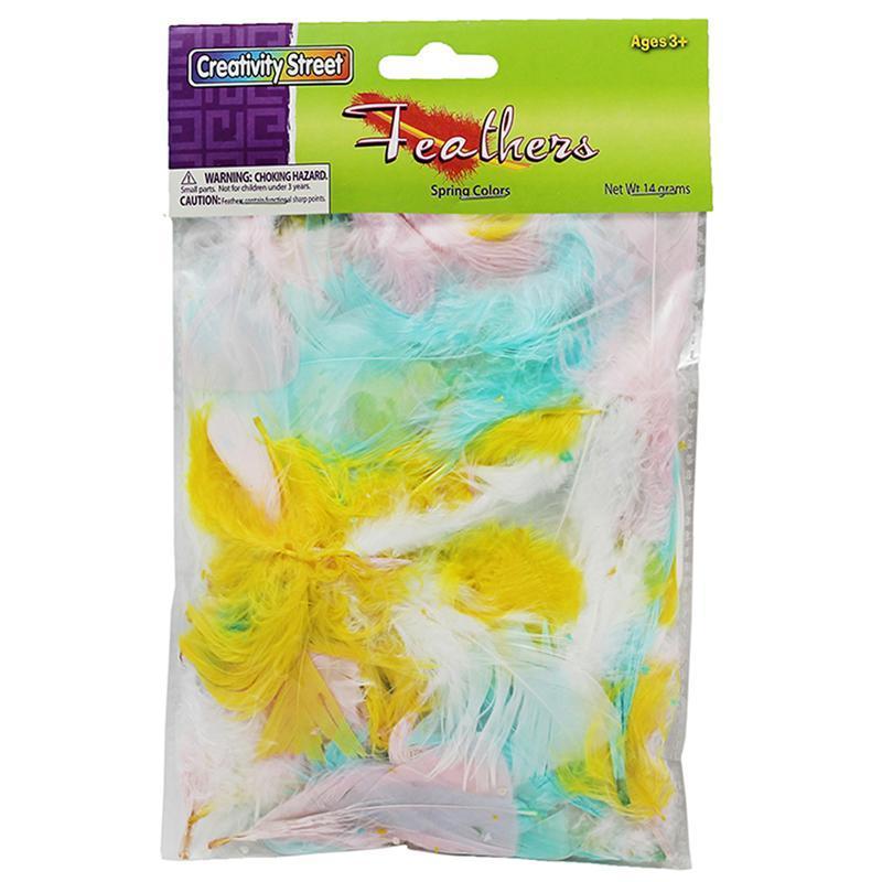 (12 PK) FEATHERS SPRING COLORS-Arts & Crafts-JadeMoghul Inc.