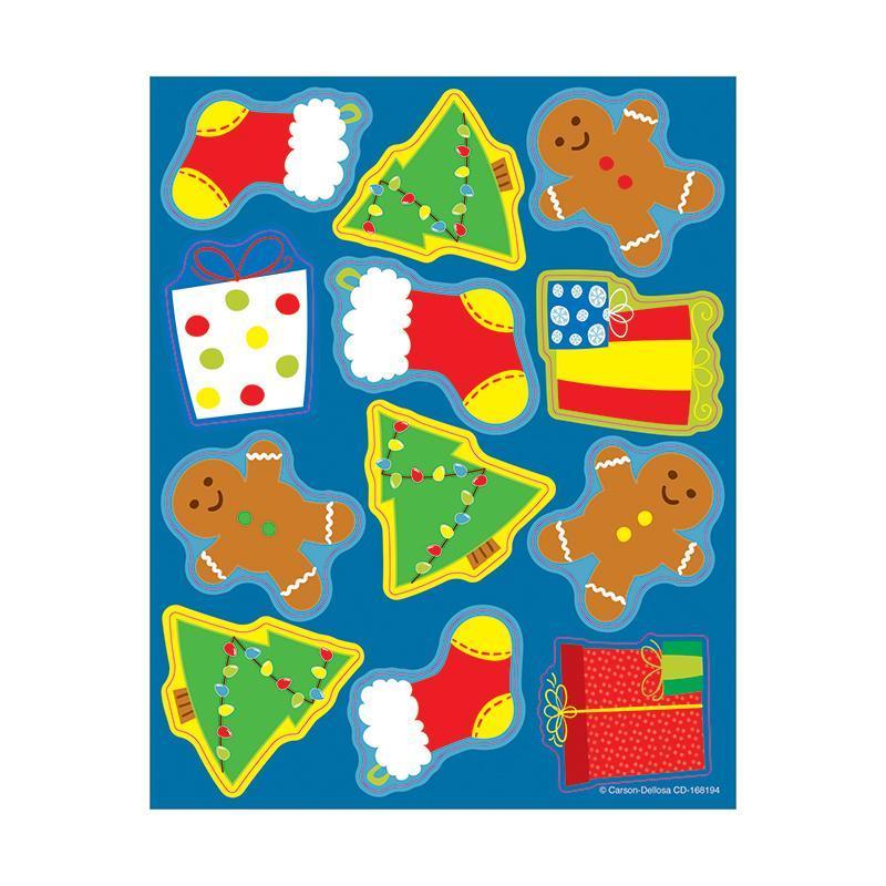 (12 PK) HOLIDAY SHAPE STICKERS-Learning Materials-JadeMoghul Inc.