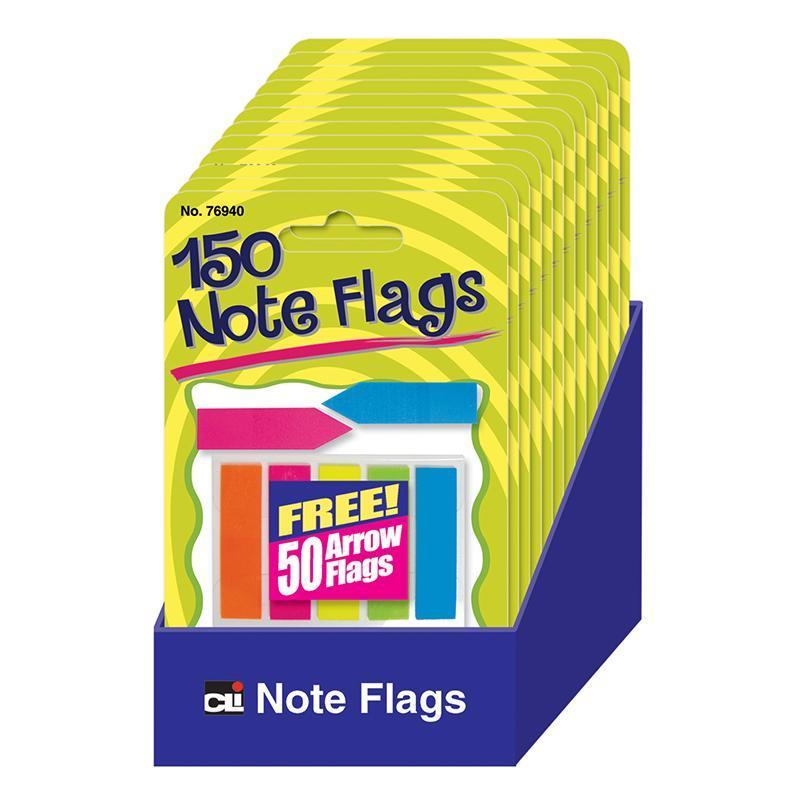 (12 PK) NOTE FLAGS IN 5 COLORS-Supplies-JadeMoghul Inc.