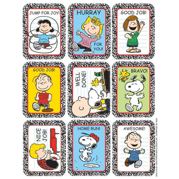 (12 PK) STICKERS PEANUTS CHARACTERS-Learning Materials-JadeMoghul Inc.