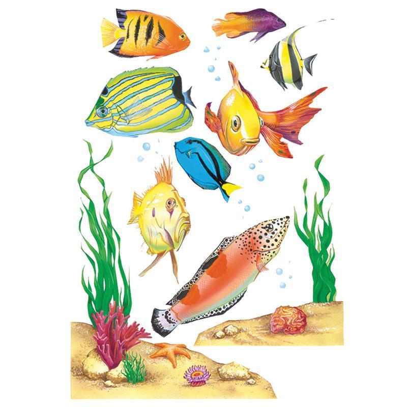 (12 PK) WINDOW CLING FISH 12 X 17-Learning Materials-JadeMoghul Inc.