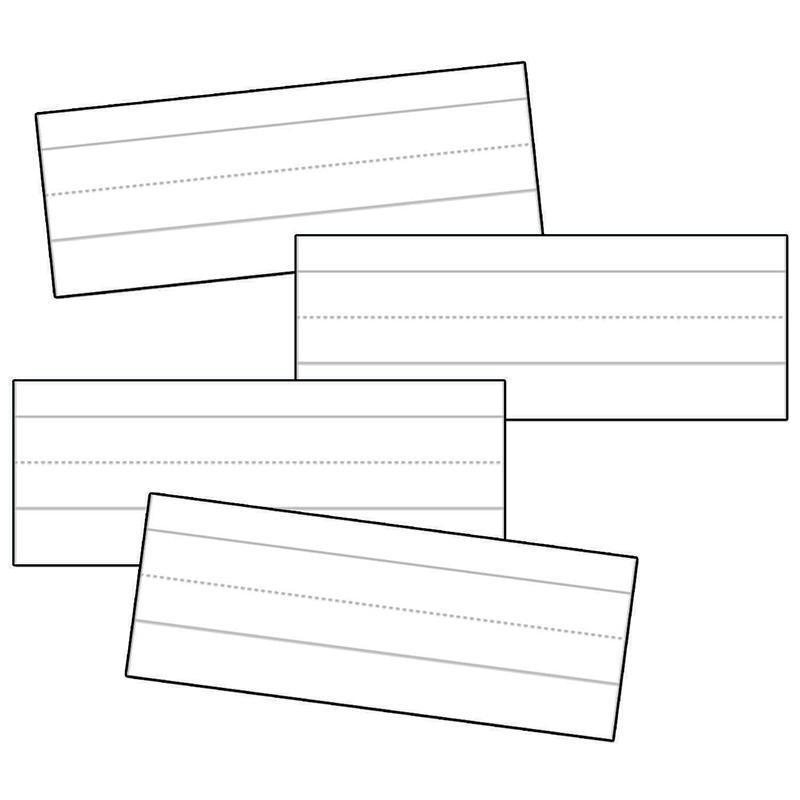 (12 PK) WORD STRIPS LINED WHITE-Learning Materials-JadeMoghul Inc.