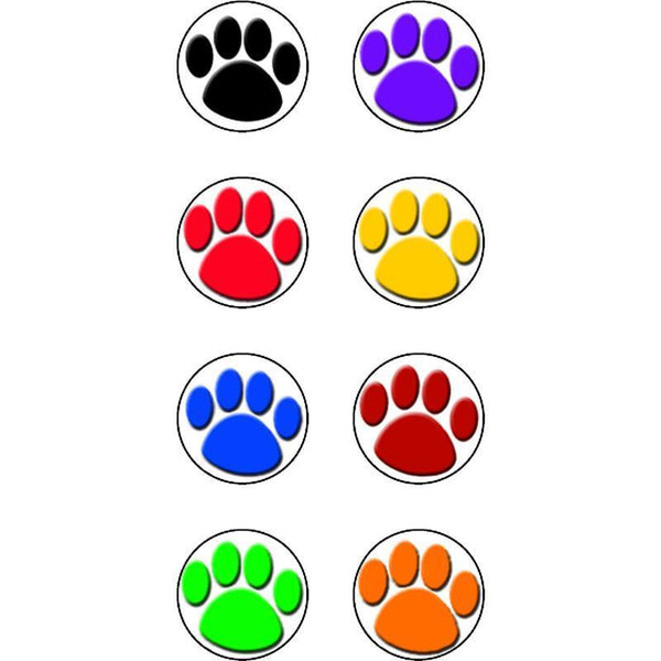 (12 Pk) Colorful Paw Prints Mini-Learning Materials-JadeMoghul Inc.