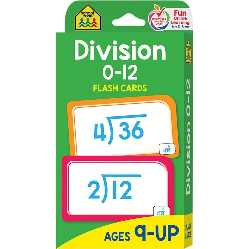 (12 PK) DIVISION 0-12 FLASH CARDS-Learning Materials-JadeMoghul Inc.