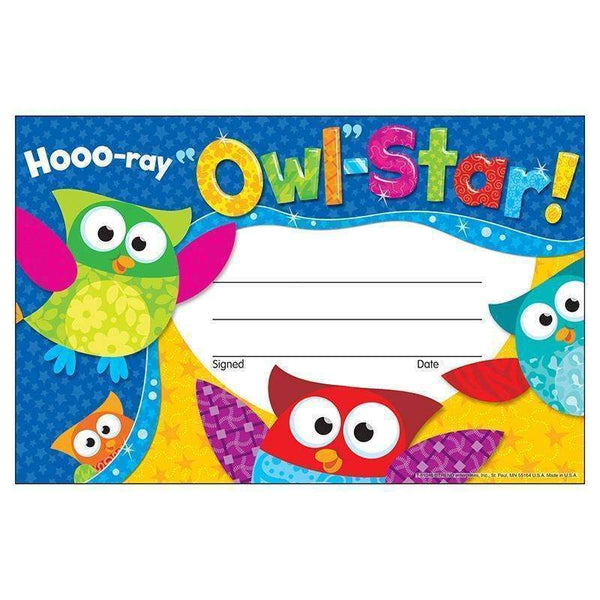 (12 PK) HOOO RAY OWL STAR-Learning Materials-JadeMoghul Inc.
