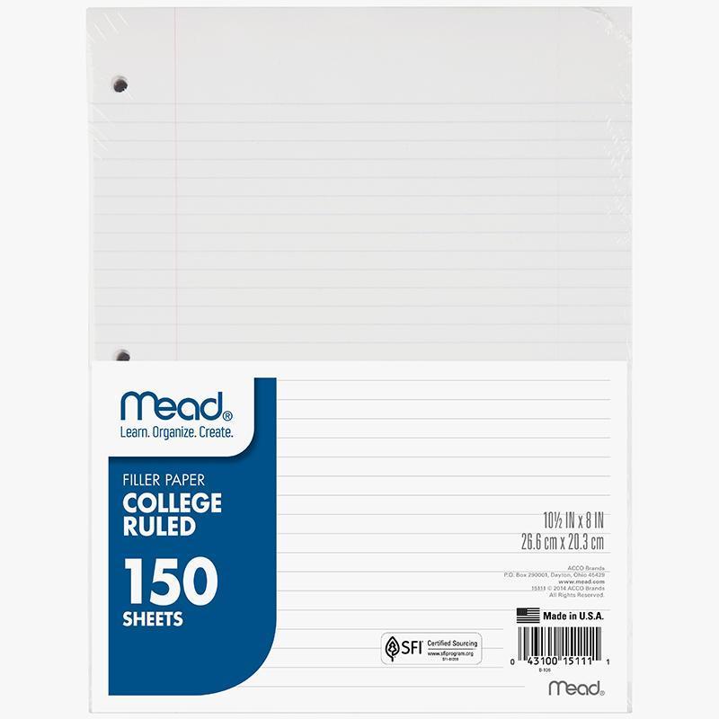 (12 Pk) Notebook Paper College-Supplies-JadeMoghul Inc.