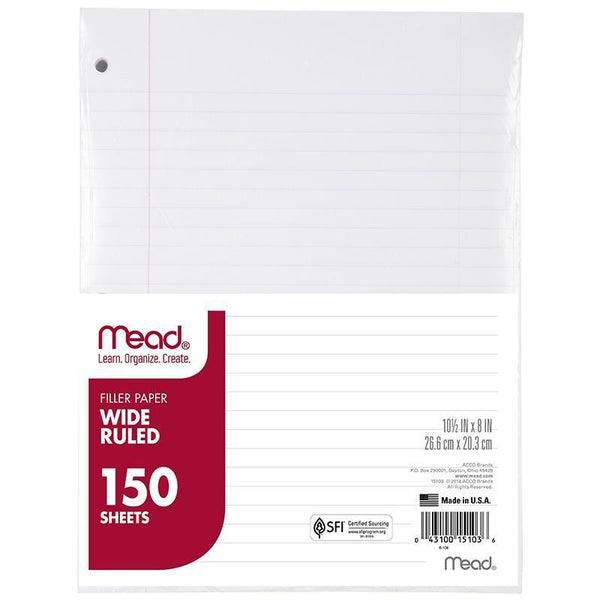 (12 Pk) Notebook Paper Wide Ruled-Supplies-JadeMoghul Inc.