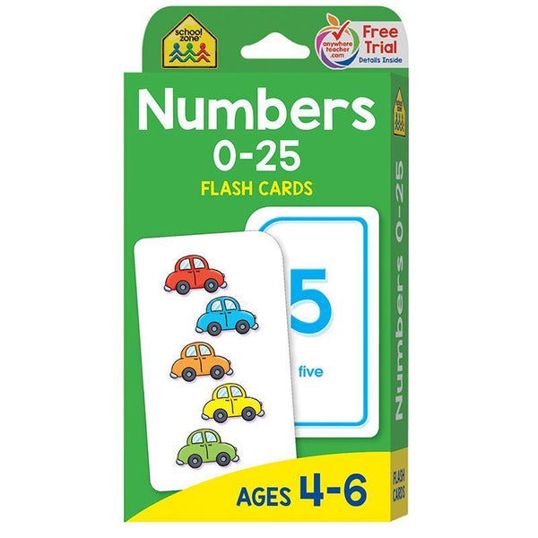 (12 PK) NUMBERS 0-25 FLASH CARDS-Learning Materials-JadeMoghul Inc.